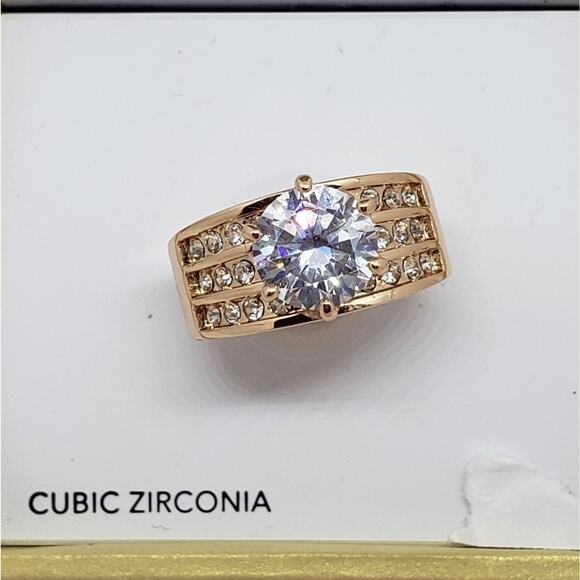 Charter Club rose gold-tone cubic Zirc. ring - Picture 4 of 5